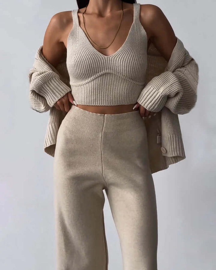 Women's 3-Piece Knitted Casual Set
