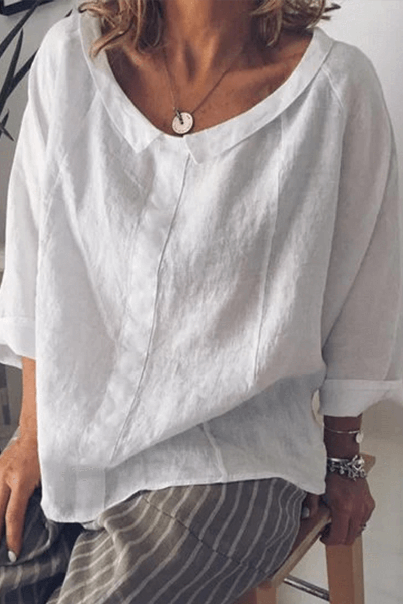 Women's Oversized 3/4 Sleeve Cotton Top