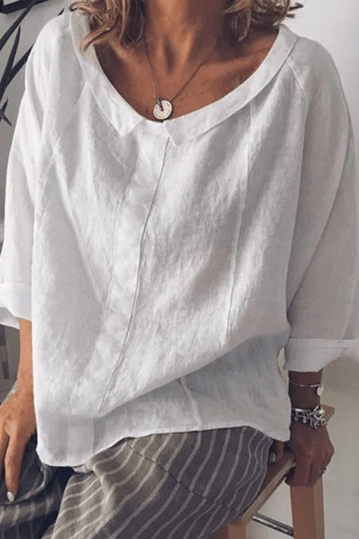 Women's Oversized 3/4 Sleeve Cotton Top