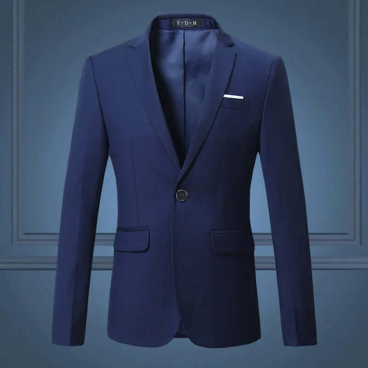 Men's Classic Formal Plain Blazer: Versatile Tailored Fit