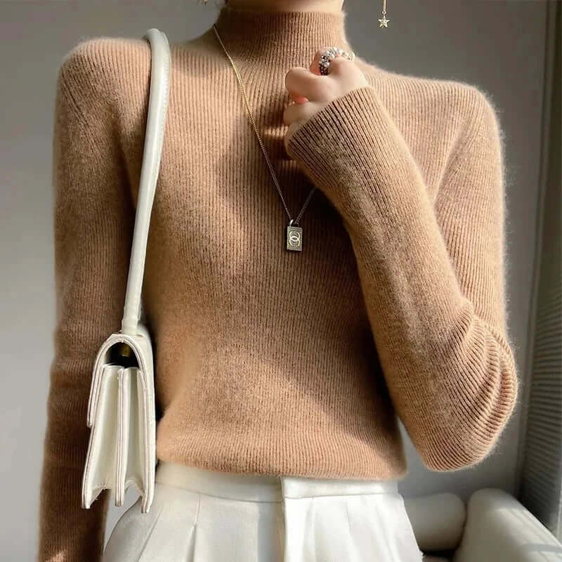 Women's Half-Turtleneck Long-Sleeve Knit Sweater