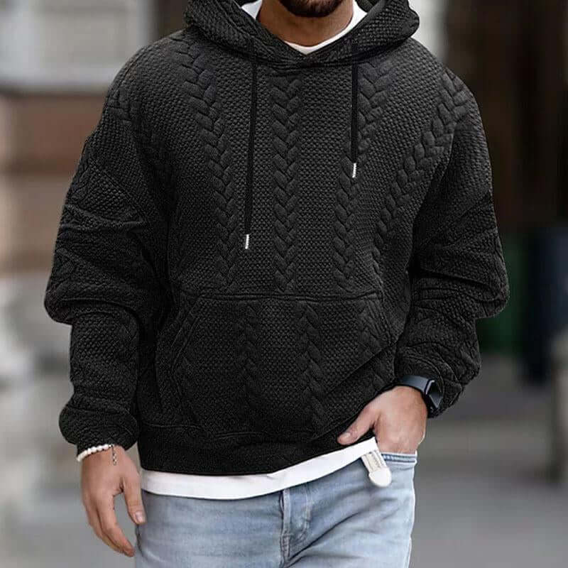 Men's Casual Long-Sleeve Knitted Hoodie