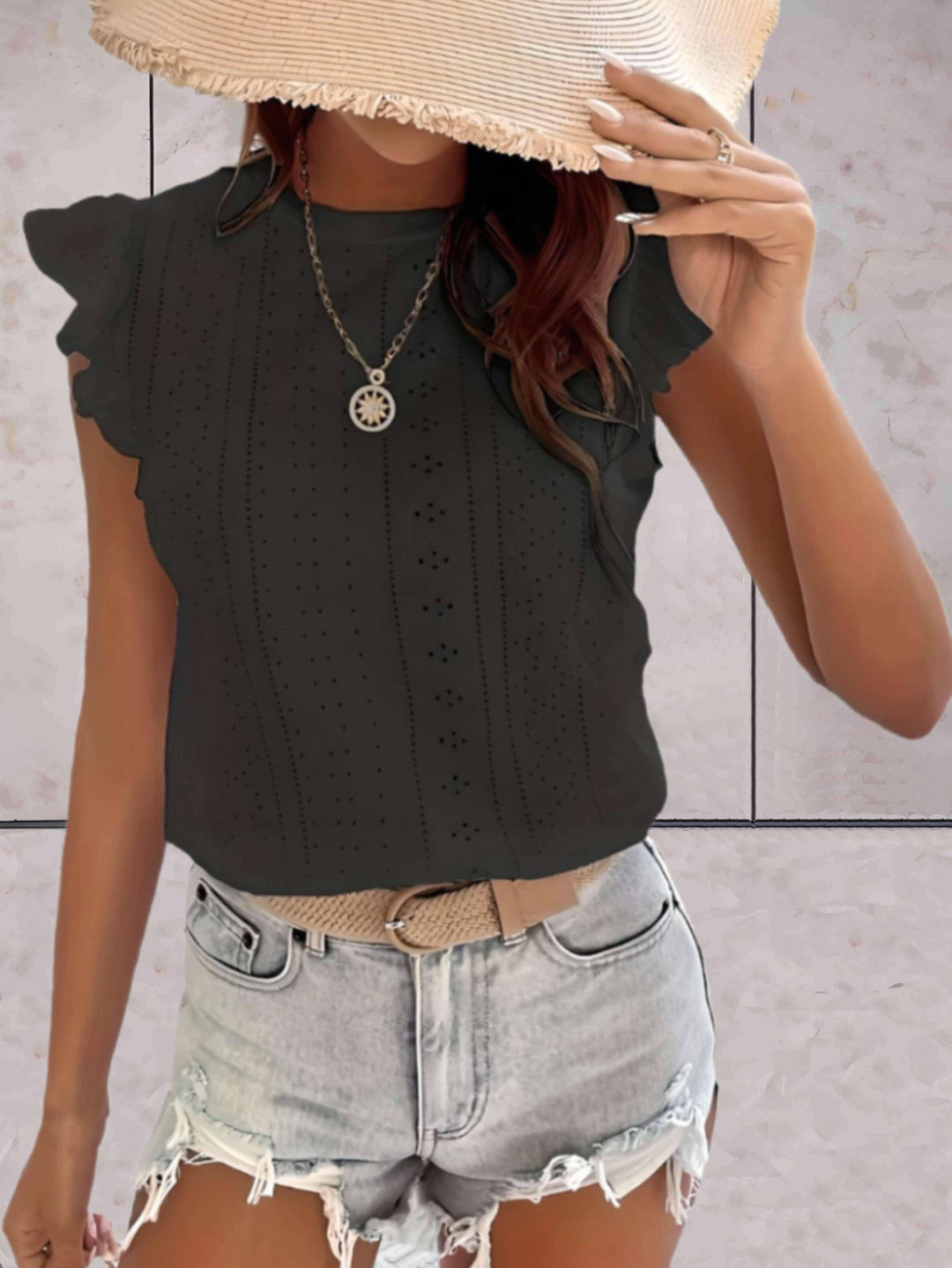 Women's Sleeveless Ruffled Casual Top
