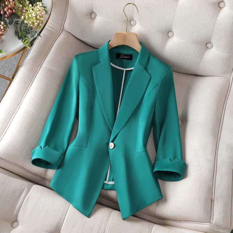 Women's Notch Collar Single Button Blazer