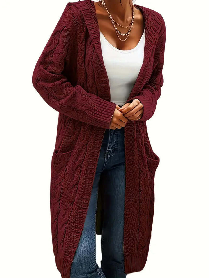Women's Longline Hooded Cardigan: Cozy & Stylish