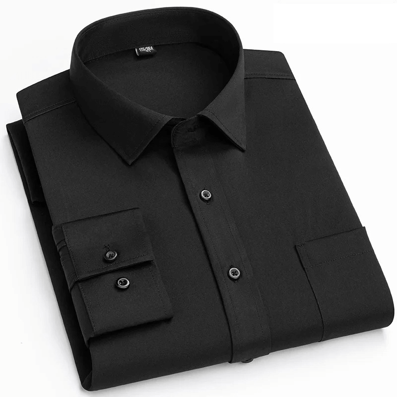 Men's Classic Long-Sleeve Shirt with Chest Pocket