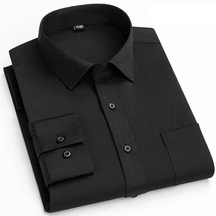 Men's Classic Long-Sleeve Shirt with Chest Pocket