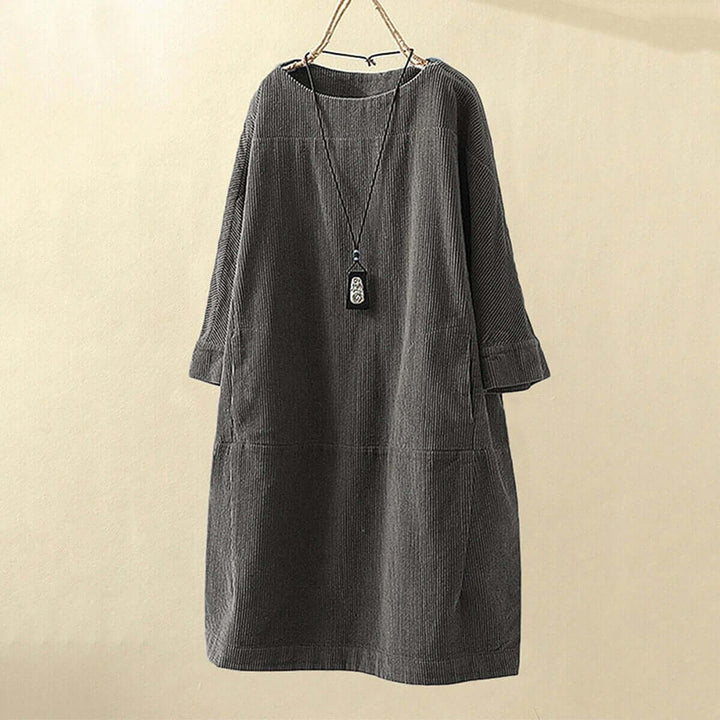 Women's Relaxed Fit Corduroy Knee-Length Dress