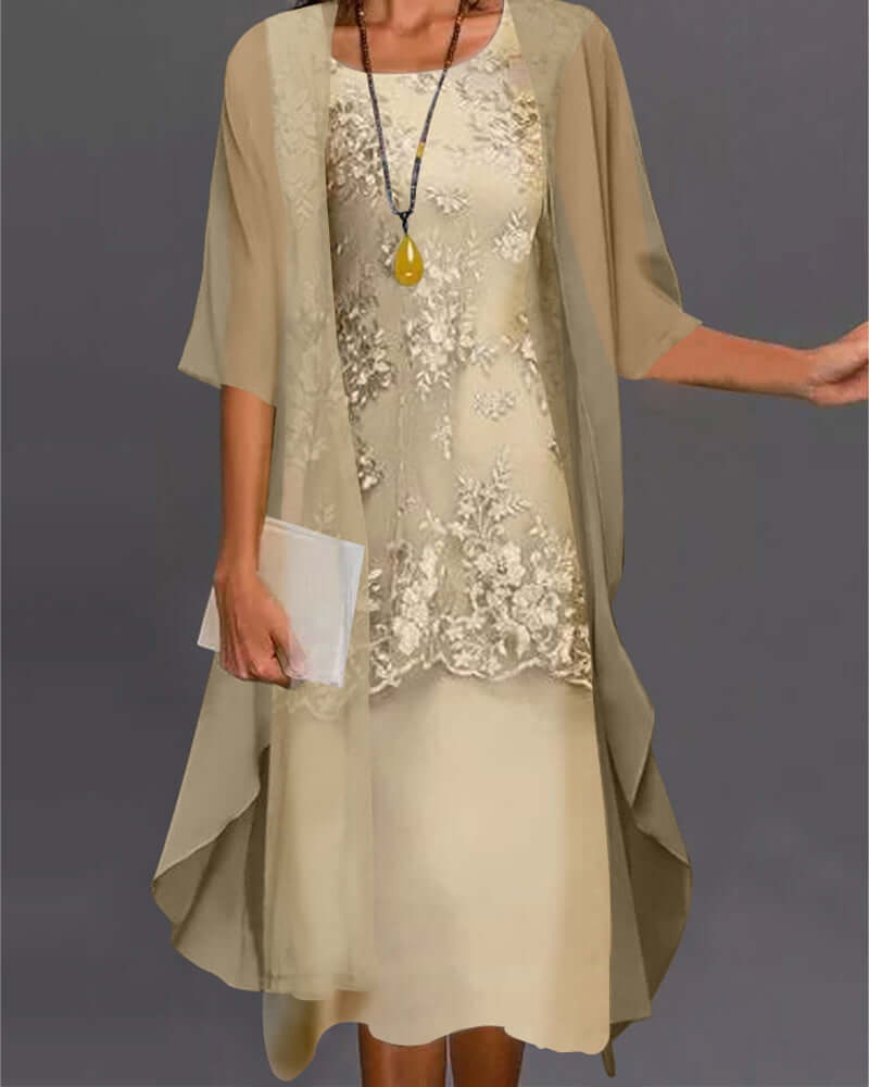 Elegant Two-Piece Chiffon Dress Set for Women