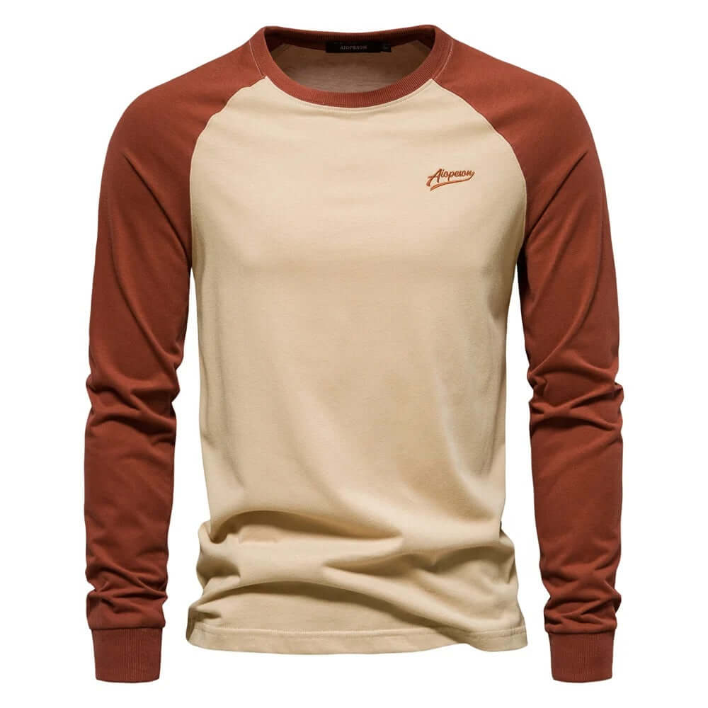 Men's Long Sleeve Patchwork Shirt: Casual Comfort
