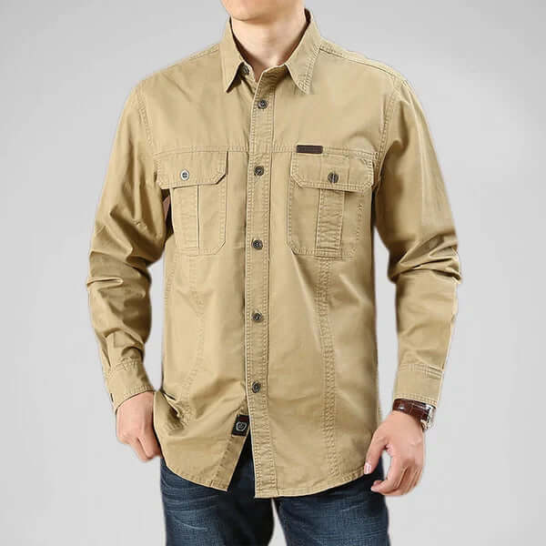 Men's Long Sleeve Shirt with Cargo Pockets
