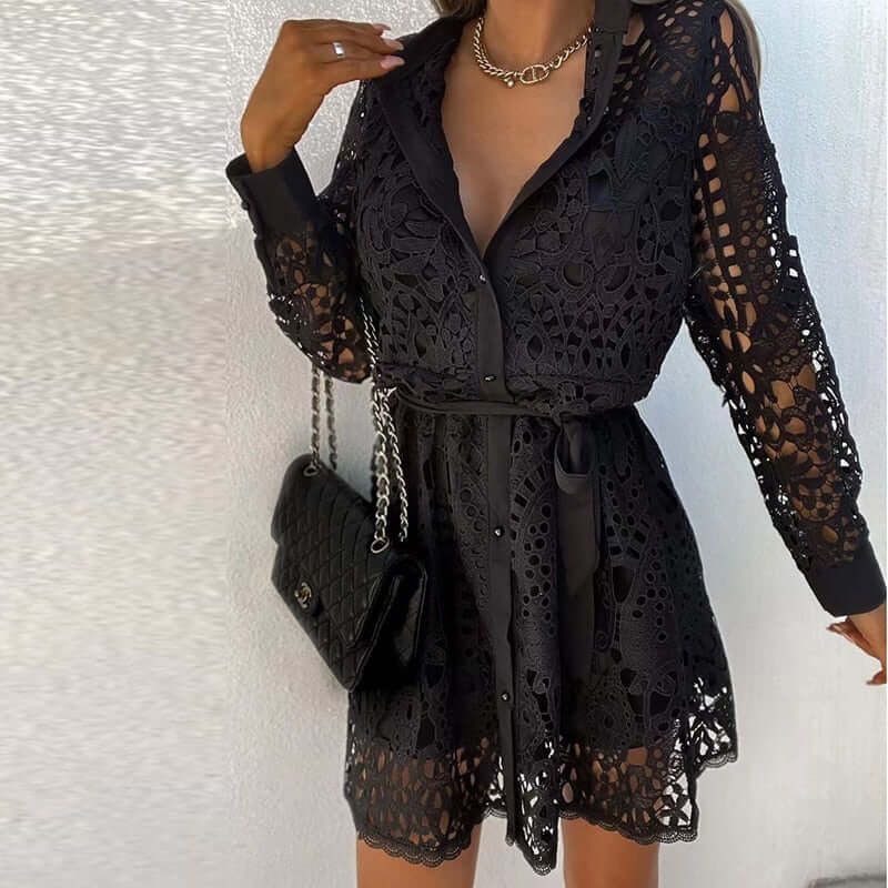 Elegant Lace Midi Women's Dress