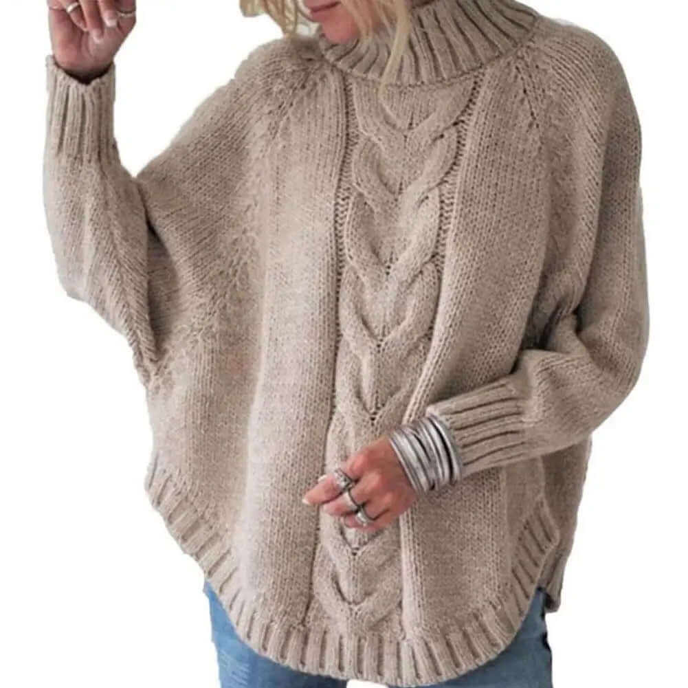 Women's Relaxed Fit Turtleneck Knit Sweater