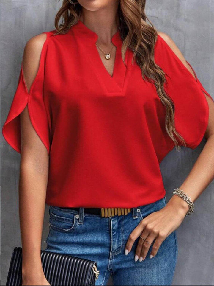 Elegant Off-Shoulder Women's Half-Sleeve Blouse