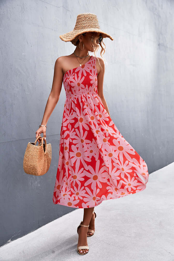 Women's Off-Shoulder Floral Print Summer Dress