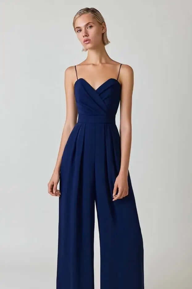 Women's Elegant Sleeveless Wide-Leg Jumpsuit