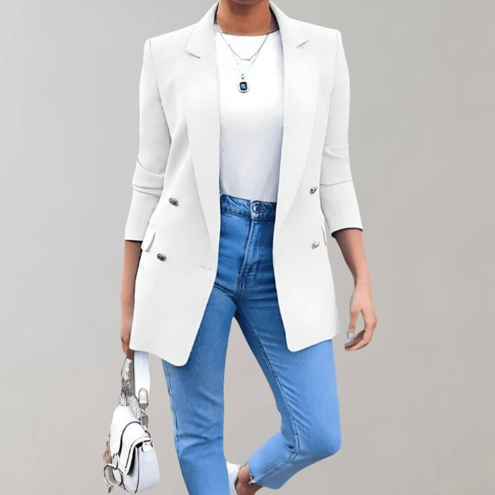 Women's Long Sleeve Lapel Blazer - Tailored Fit