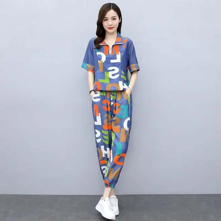 Women's Spring/Summer Casual Crop Top & Pants Set