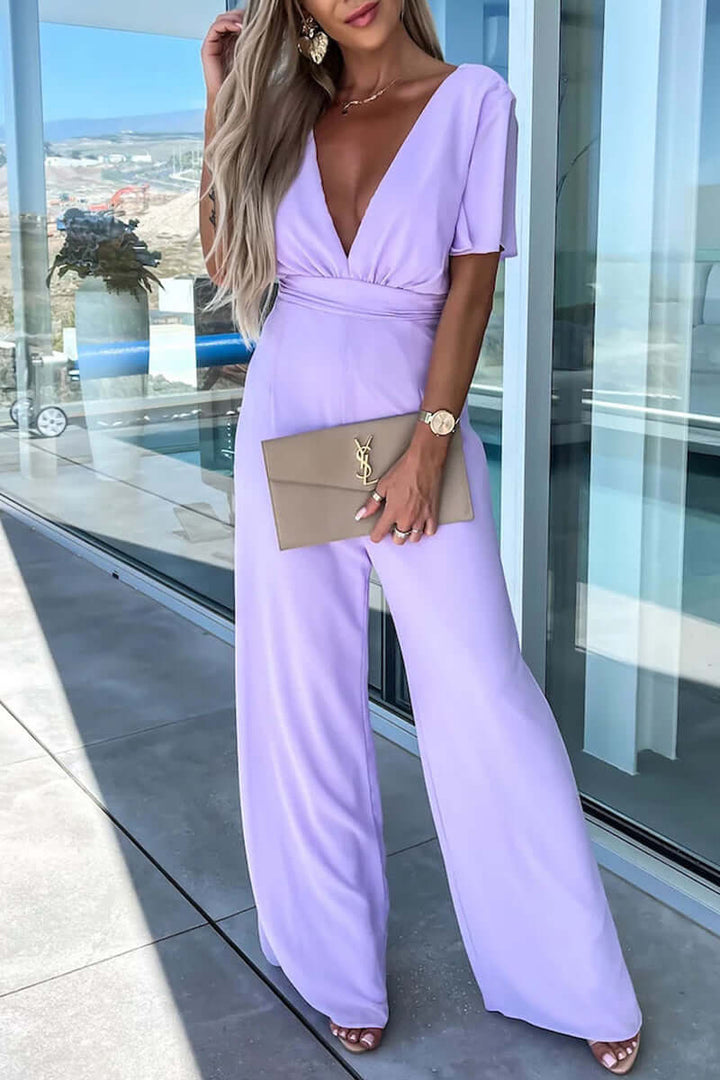 Women's Casual V-Neck Jumpsuit: Effortless Summer Style