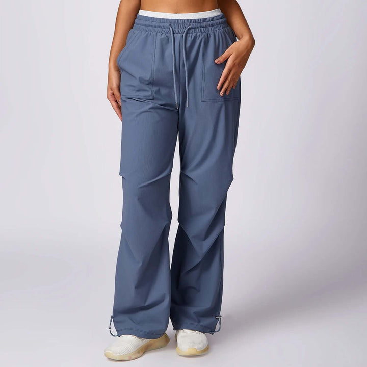 Women's Wide-Leg Trousers: Elastic Waist, Drawstring, Pockets