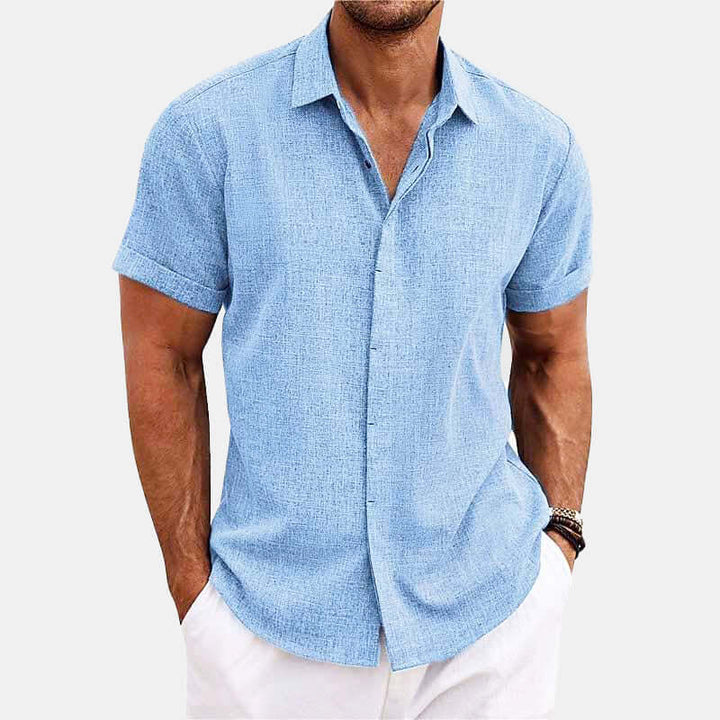 Men's Relaxed Fit Short Sleeve Shirt: Breathable Cotton Blend