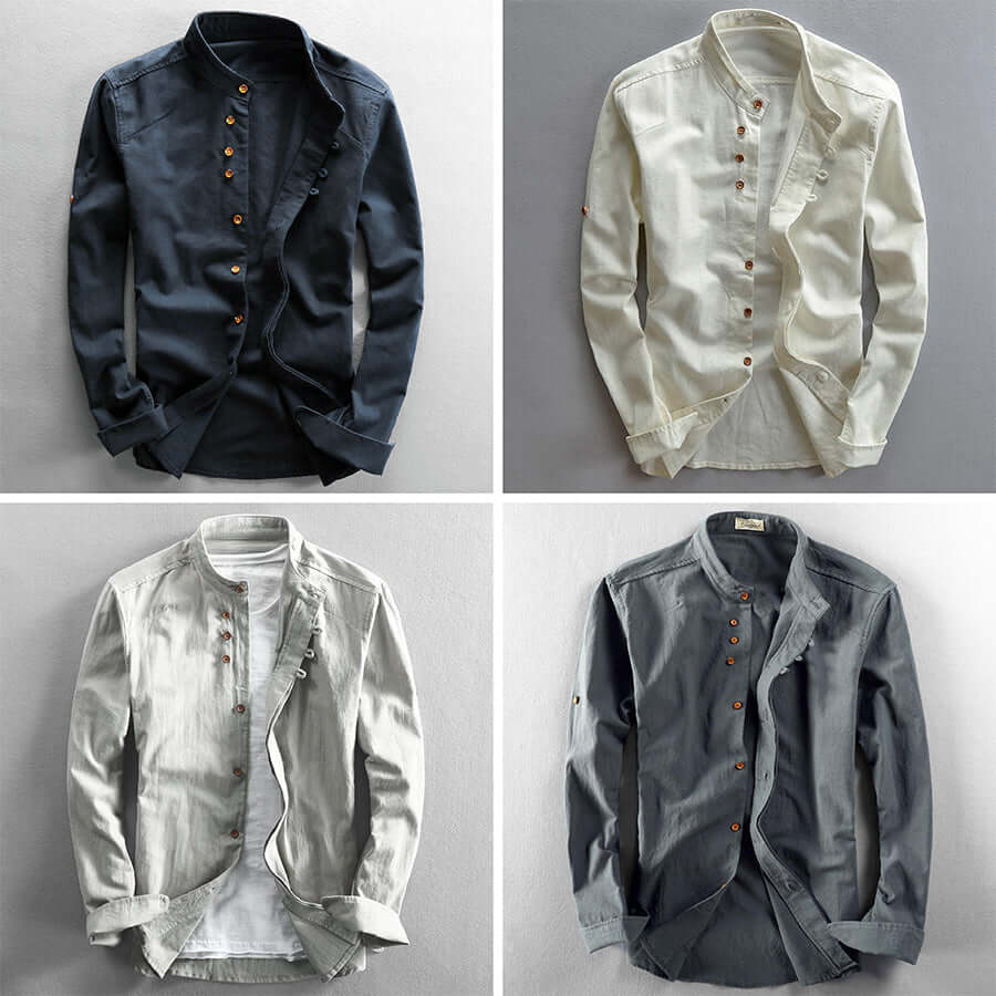 Men's Long Sleeve Standard Collar Shirt