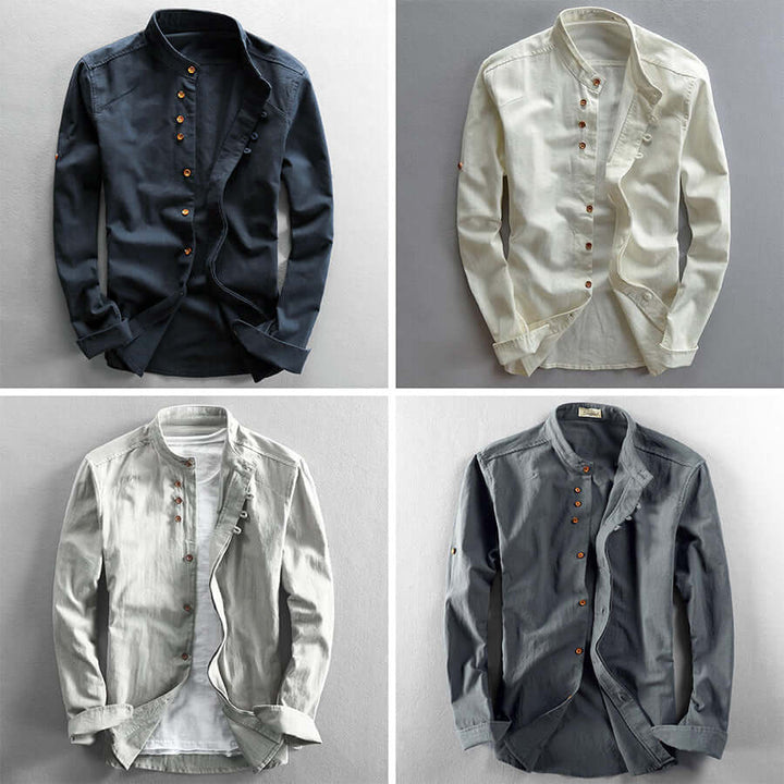 Men's Long Sleeve Standard Collar Shirt