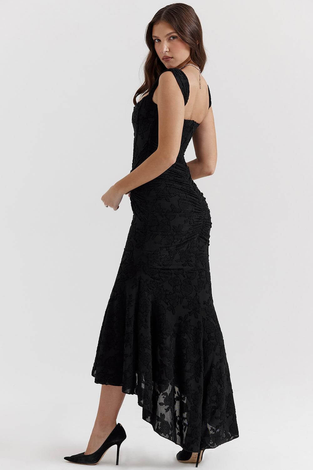 Floral Print Midi Women's Dress