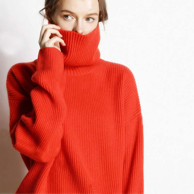 Women's Warm Winter Turtleneck Knit Sweater