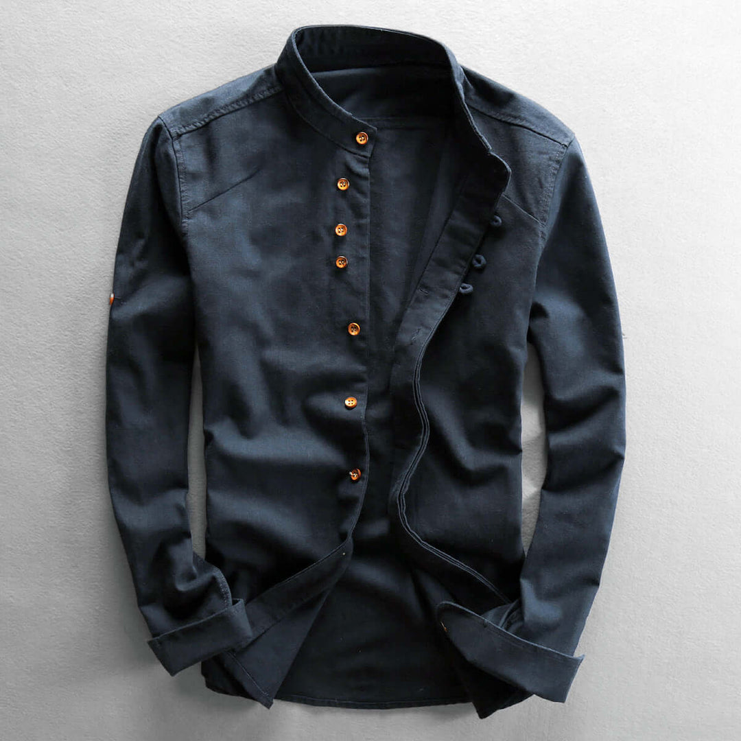 Men's Long Sleeve Standard Collar Shirt