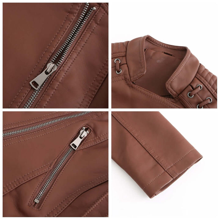 Women's PU Leather Motorcycle Jacket: Edgy Style & Comfort