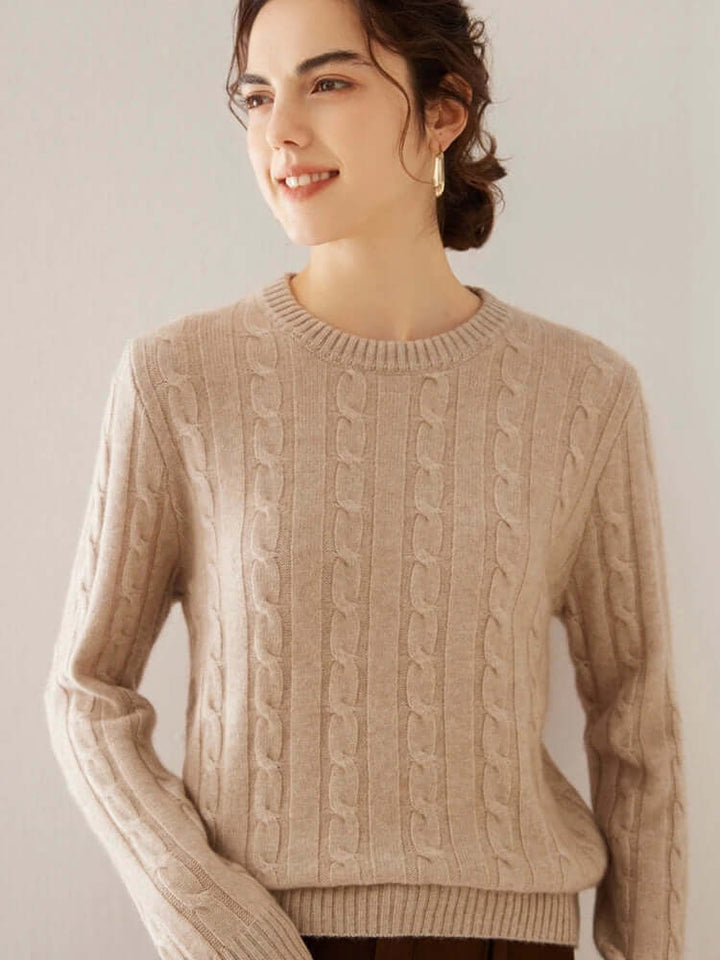 Women's Relaxed-Fit Winter Cable Knit Sweater