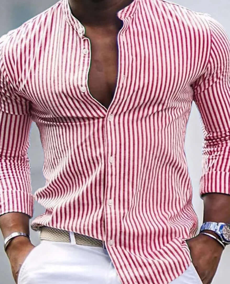 Men's Classic Striped Cotton Shirt