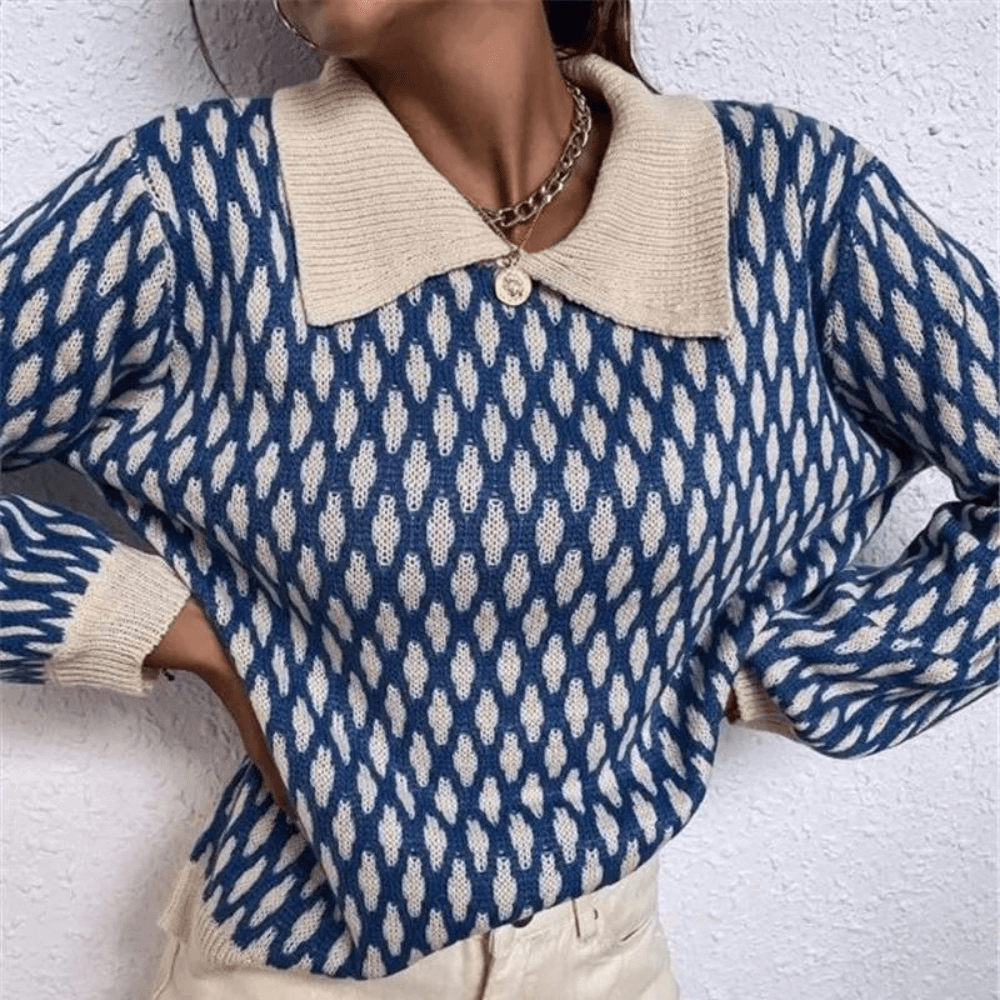 Women's Trendy Collar Detail Sweater