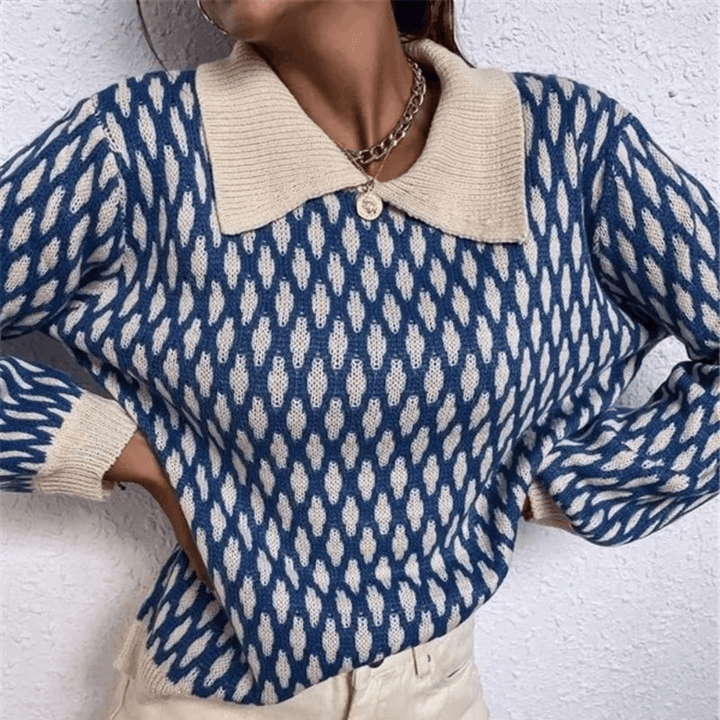 Women's Trendy Collar Detail Sweater
