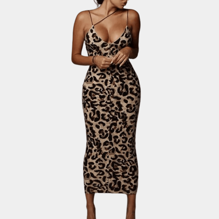 Elegant Snake Print Women's Dress