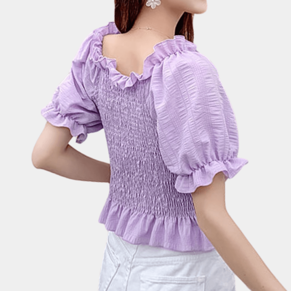 Women's Puff Sleeve Summer Blouse: Breathable & Stylish Top