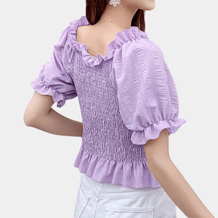 Women's Puff Sleeve Summer Blouse: Breathable & Stylish Top