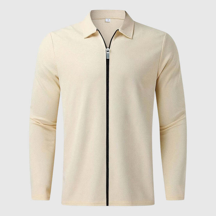 Men's Waffle Zip-Up Jacket: Cozy & Stylish Autumn/Winter Outerwear
