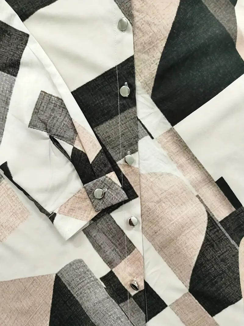 Women's Plaid Print Button-Up Shirt