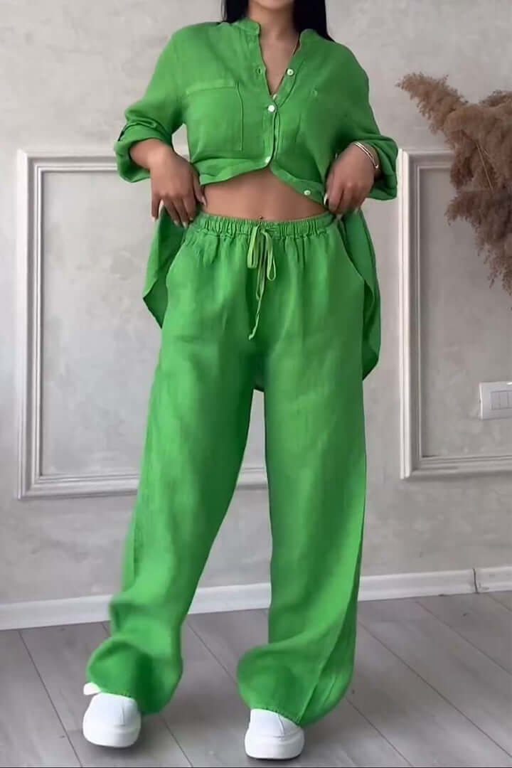Women's Summer Linen Two-Piece Set