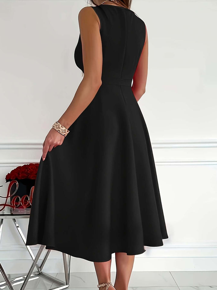 Elegant Women's Midi V-Neck Dress