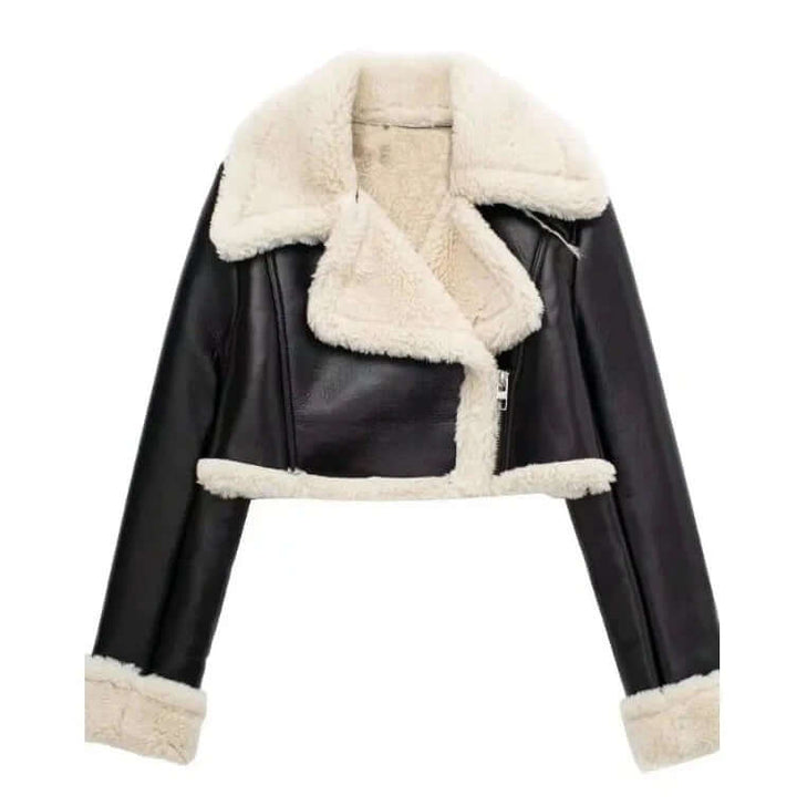Women's Fleece-Lined Short Jacket: Warmth and Style