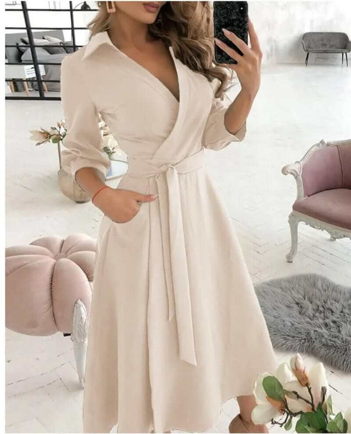 Elegant Midi Wrap Dress for Women
