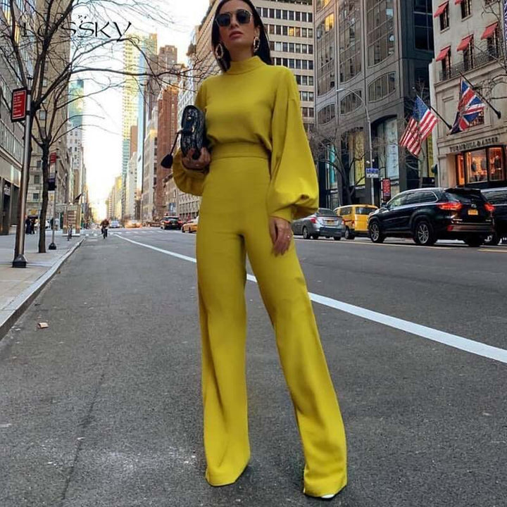 Women's Slim-Fit High Neck Jumpsuit