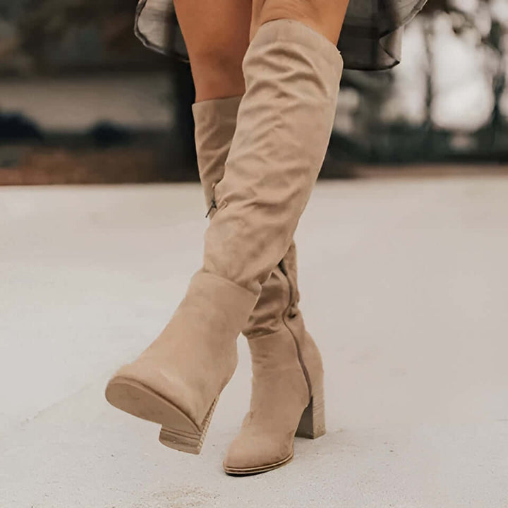 Women's Knee-High Suede Boots: Stylish & Comfortable
