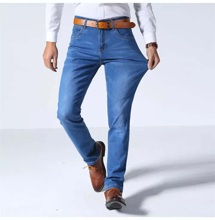 Men's Classic Straight Leg Jeans: Durable Denim