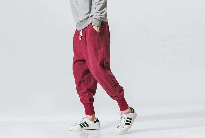 Men's Relaxed-Fit Casual Trousers with Elastic Waistband