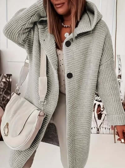 Women's Relaxed Hooded Long Sleeve Cardigan