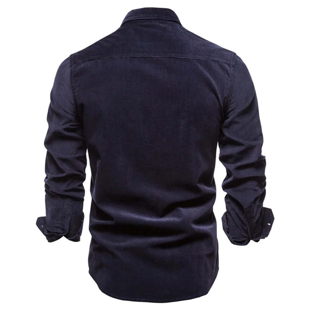 Men's Long Sleeve Corduroy Shirt: Button-Down, Spread Collar